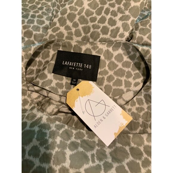 Lafayette 148 New York Animal Print Jacket W/Asymmetrical Front - Picture 6 of 6